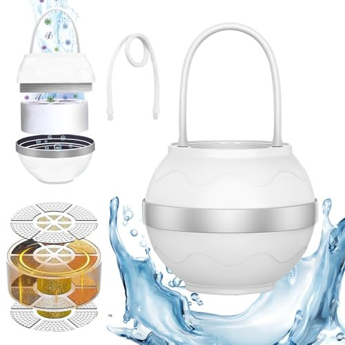 HOVCEH Bath Ball Filter, 8 Stages Bath Ball Filter-Bathtub Water Filter, Bathtub Tap Water Filter for Bathtub Water Softer Purifier Removes Contaminants Chlorine Fluoride Water Filter System