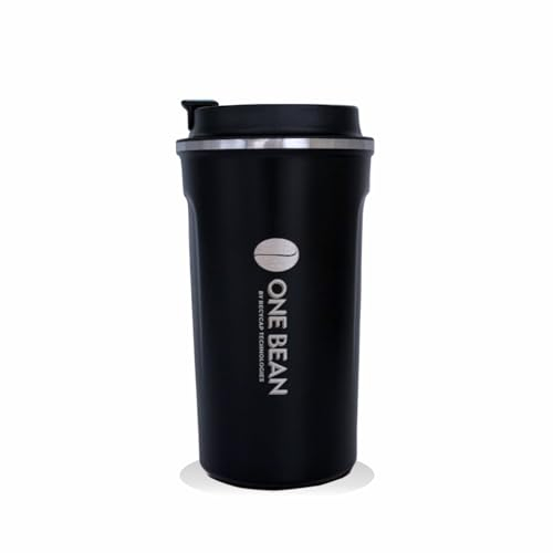 One Bean Taza Termica de Café para Llevar de Viaje Vaso Termo Cafe Termico de Acero Inoxidable Reutilizables sin BPA de Automóvil Coche Hermético Café Frío y Caliente (Negro 500ml) - Paquete de (2)