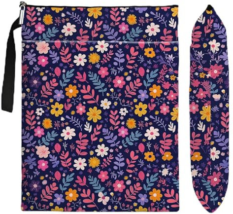 Wildflower1602 - Custodia per libri con motivo floreale, impermeabile, con cerniera e tasca frontale, per donne, insegnanti, compleanni, lauree, regali di Natale