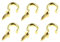 Brass Plated J Hook Screw Half Circle Eye Shape, Self Tapping Hooks Ring Bronze Plated (1.5 Inch, 100)
