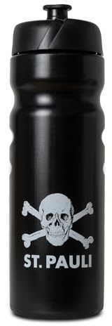 FC St. Pauli Fahrradtrinkflasche Totenkopf - Schwarze Trinkflasche mit Logo, 750 ml