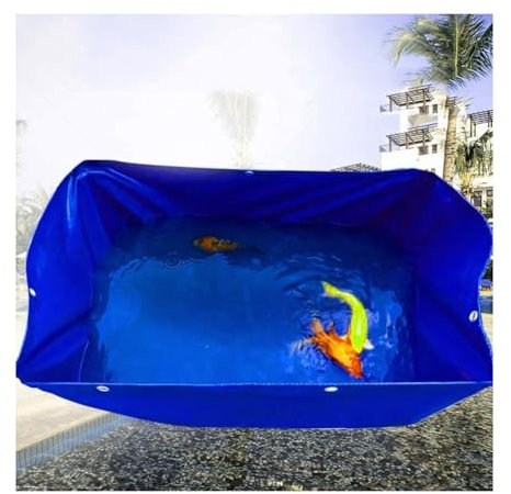 Faltbare Fischteichfolie (ohne Rahmen) mit Ösen, 0,45 mm PVC-Canvas-Pool-Wasserspeicher für Wasserrettungsunterkünfte, Koi-Schwimmen (Farbe: 450 g/m², Größe: 19,36 x 2,95 x 2,95 Fuß)