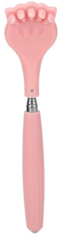 Rascador de espalda automático, bonito rascador telescópico estilo garra de gato, herramienta masajeadora de espalda, rascador corporal, 20 cm de longitud para hombres y mujeres (rosa)