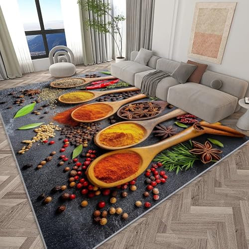 Teppich Landhausstil Gewürze Farbe 80x150 cm Teppiche Wohnzimmer rutschfeste Teppich Schlafzimmer Weiche Kurzflor Teppiche für Küche Esszimmer