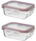 LOLAhome Set de 2 fiambreras de cristal con tapa hermética de 370 ml. Juego de 2 recipientes herméticos de vidrio de borosilicato transparente apto para microondas, horno hasta 400ºC y congelador.