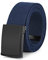 JasGood Unisesx Webgürtel Herren Damen Leinwand Arbeitsgürtel Frei Verstellbarer Flip-Top Webgürtel Schwarze Militärschnalle für Geschäft Sport Lässig,Marineblau,135cm