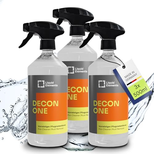 Liquid Elements Decon One Flugrostentferner 3x1L, Auto & Vorreiniger | starke säurefreie Reinigungsformel, materialschonend & pH-neutral, entfernt Öl, Teer & Flugrost