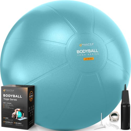 MANTRA SPORTS Gymnastikball – Anti-Burst Sitzball, Balance Ball für Schwangerschaft & Yoga - Pilates Ball für Büro & Rückentraining mit Pumpe