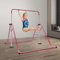 OMGGYER Turnreck Kinder Reckstange Indoor Klettergerüst Höhenverstellbare Klappbare Turnstange für Outdoor Garten & Zuhause, Turngeräte für Kinder ab 3 bis 8 Jahren, bis 80kg belastbar (Rosa)