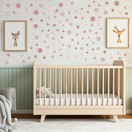 140 Stück Wandaufkleber, selbstklebend, für Schlafzimmer, Punkte, Kinderzimmer-Wandaufkleber, rosa für Mädchen- und Jungenzimmer, Kinderzimmer-Dekoration.