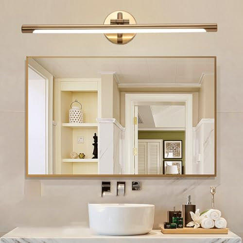 LED Spiegelleuchte Wandlampe mit 180° Schwenkbarem Einstellbar Lampenkopf Wandleuchte Bad Wasserdichte Wandbeleuchtung Lange Lichtleiste Wandleuchten für Badzimmer Badschrank (Warmes Licht,70cm)