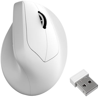 Keychron M5 Souris ergonomique sans fil 8000 Hz trimode 2,4 GHz/Bluetooth 5.1/filaire, capteur PixArt 3950, 30 000 DPI, bouton macro ergonomique léger programmable pour Windows PC/Mac – Blanc