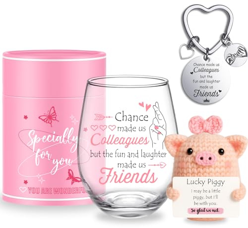 Tixlux Leaving Gifts for Colleagues Wine Glass, Personalised Birthday Gifts for Women, Retirement Thank You New Job Gifts for Work Bestie Friends -450ml (Colleagues)
