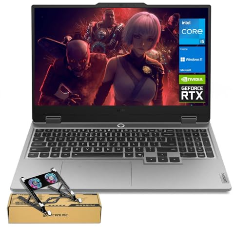 Lenovo LOQ 15IRX10 RTX 5050 - Laptop para juegos, 15.6 pulgadas FHD 144Hz, Intel Core i5-13450HX (Beats Intel i7), 16GB DDR5 RAM, 1TB SSD, KB retroiluminado, paquete con enfriador de laptop PCO, gris