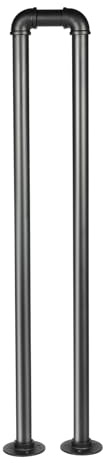 Black U-Shaped Stair Handrail, Industrial Non-Slip Railing, 33.46in Tall Indoor Outdoor Grab Bar, Elderly's Support Pole for Porches, Gardens, Homes
