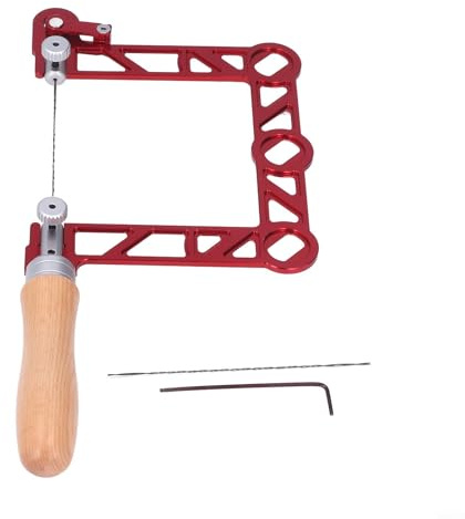 Handgefertigte Dekupiersäge für Holzbearbeitung mit Spannklinge und Klinge aus legiertem Stahl, zum Basteln und detaillierten Kurvenschnitt (10,2 cm)