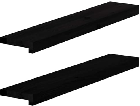 Lot de 2 Appui de Fenêtre, Rebord Tablette de Fenêtre 2 pcs marron foncé 80x15x2 cm bois de chêne massif
