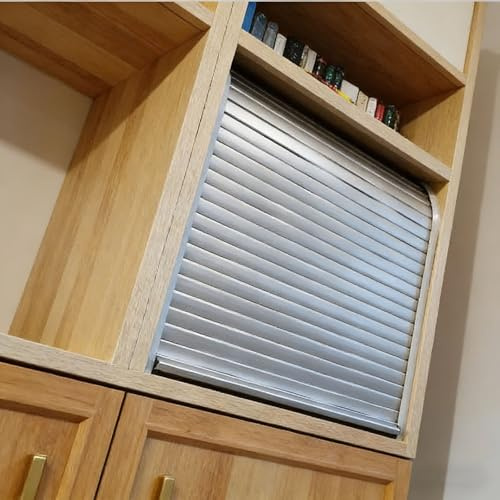 CHZDPP Puertas abatibles Puertas enrollables Verticales con guía para armarios, Puerta Enrollable Que Ahorra Espacio para Cocina/baño, Puerta retráctil Gris/Blanca/Negra
