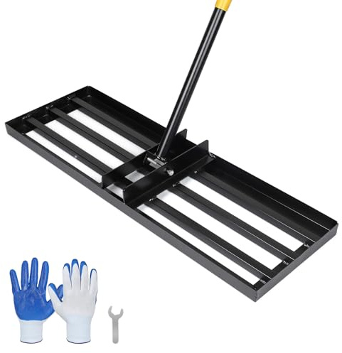 DBREAKS Rasen Rakel, 75*26*157CM Edelstahl Rasenschieber, Rasennivellierwerkzeug, Nivellierrechen Rakel für Hof Garten, Golfplatz, Rasenrechen Leveler Lawn Leveling, Levelingrake Flächenebner