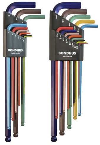 Bondhus 69600 Ball End DoublePK L-Wrench Set w/ColorGuard, 22 Piece