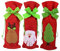 AKORD 3Pcs Christmas Wine Bottle Bag Gift Wrap Drawstring Pouch Santa Deer Tree Pattern