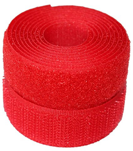 Alfatex® - Nastro adesivo da cucire con velcro, 20 mm, 2 m, colore: Rosso