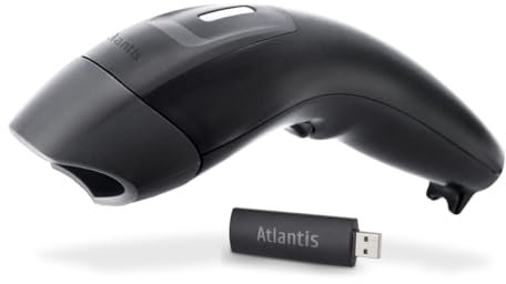 Atlantis A08-LD1830-2D Lettore Codici a Barre Barcode reader scanner Wireless 1D e 2D Ottico (648x488), 270 scansioni sec, legge da smartphone, codice farmaceutico, collegamento USB, guida rapida.