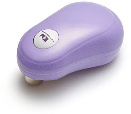Elektrischer Dosenöffner One-Touch von Kitchen Mama: Öffnen Sie Dosen einfach per Knopfdruck – automatisches Anhalten nach getaner Arbeit, ergonomisch, glatter Rand, lebensmittelecht (Lila)