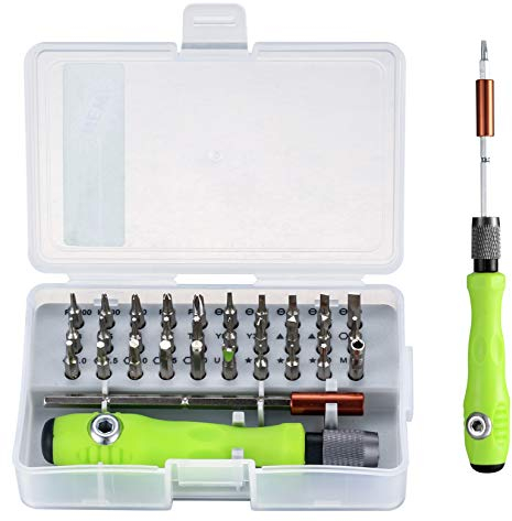 32 in 1 Precision Screwdriver Tool Set, Repair Tool Kit, Screwdriver Accessory with Non-Slip Handle, Adjustable Pole, Magnetic Work Repair Tools for Electronics, Laptop, PC, Mobile Phone