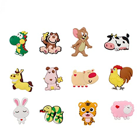 12 Stück Kühlschrankmagnete Kinder, TIANLIN Magnet Kühlschrank, 3D Cartoon Magnete Tiere, Magnete Kühlschrank, Geeignet für Kühlschränke, Whiteboards, Autos
