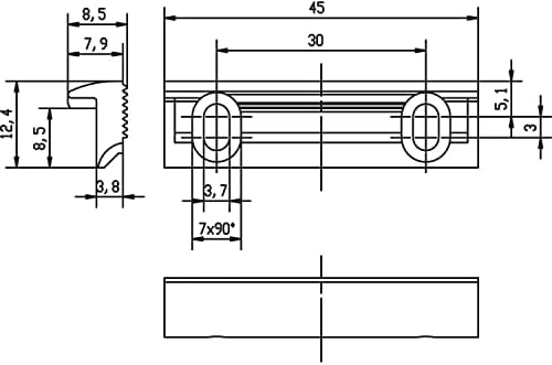 EFF-EFF 118.3400011 40 Effeff Aufschraubstück 118 FaFix für elektrischer Türöffner Türbeschlag, Stahl verzinkt 118.340, Silber