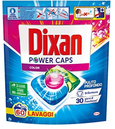 Dixan Power Caps Color, Detersivo Lavatrice in Capsule, 60 capsule (lavaggi)