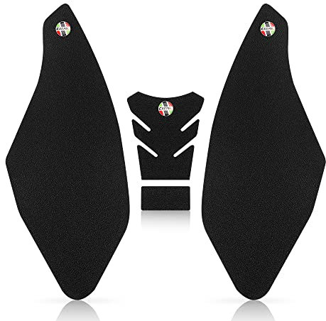 CXEPI Tankpad Seitlich Seiten Tankpad Kniepad für Motorrad SV650 SV 650 ABS 2017-2020,Schwarz