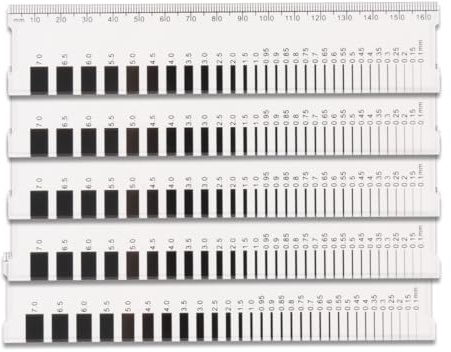 Rissbreitenlehre, Beton-Risslehre, Breite, Lineal, Breite, Risslehre (CW-01, 5 Stück)