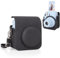 MUZIRI KINOKOO Mini 12 Camera Case Compatible for Fuji Instax Mini 12 Instant Camera - PU Leather Embossed Pattern Mini 12 Carrying Protective Case - with Removable Adjustable Strap - Black