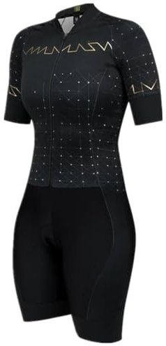Combinaison à manches courtes pour femmes Skinsuit Femmes Triathlon Vélo Route Vêtements de Sport Course Combinaison moulante Maillot de bain Combinaisons, 7, Medium