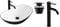 GTM Design Aufsatzwaschbecken Set mit Waschtischbatterie und Stopfen - Aufsatzwaschbecken Oval für Badezimmer - Modern Waschbecken ohne Hahnloch - Waschbecken mit Armature - Modell 3