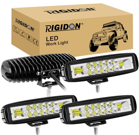 RIGIDON 4x 6 Zoll 24W Led Strahler, 12V 24V Led arbeitsscheinwerfer, rückfahrscheinwerfer für Auto ATV LKW KFZ Fahrzeuge 4x4 traktor Motorrad, Wasserdicht offroad beleuchtung, led spot arbeitsleucht