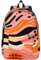 VducK Canvas-Rucksack für Damen und Herren, lässiger Tagesrucksack, klein, orangefarbene Streifen, Wanderrucksack, Outdoor-Reisetasche, Schwarz , M