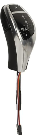Roter LED-Automatik-Schaltknauf, Startknopf, Elektronischer Auto-Hebelgriff, Schaltkopf für 5er E60 E61 (Versilbert)