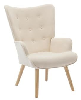 Vente-unique - Fauteuil en Tissu Beige VATELY - Scandinave