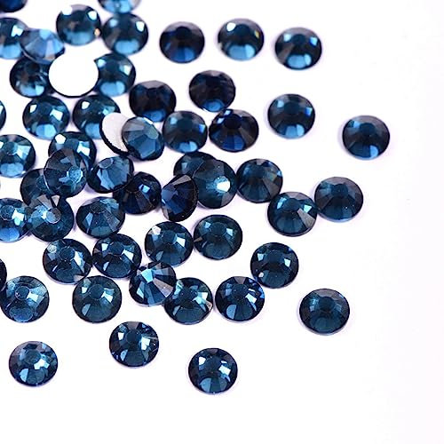 Blausky 7200 piezas de diamantes de imitación de parte trasera plana, diamantes de imitación redondos, cristales para uñas, piedras preciosas de cristal, piedras brillantes, gemas para uñas, juego