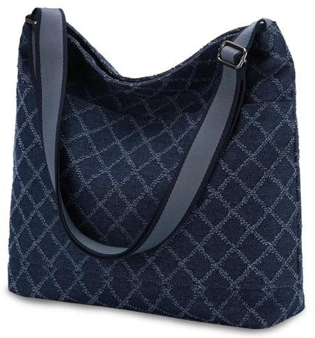 VX VONXURY Damen Handtasche Umhängetasche Canvas/Cord Taschen Große Crossbody Bag Schultertasche mit Reißverschluss Tote für Arbeit Schule Shopper Teen Mädchen
