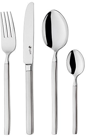 Paul Wirths BALI Besteck Set 6 Personen | pur und ausdrucksstark | stilvolle Designlinie | hochwertiges Essbesteck aus satiniertem 18/10 Edelstahl | spülmaschinenfest | Besteckset 24-teilig
