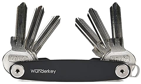 WUNDERKEY Classic Schwarz (2-8 Schlüssel) – der Schlüssel-Organizer Made in Germany in Premium Qualität, Key-Organizer, Schlüssel-Etui, Schlüsselhalter, Schlüsselbund Organizer