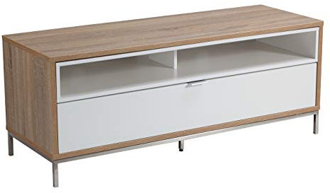 Alphason Chaplin 1135 TV Cabinet - Light Oak & White