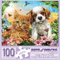 Bits and Pieces - 100 Large Piece Jigsaw Puzzle - Kitten and Puppy - 100 pc Cat and Dog Jigsaw by Artist Adrian Chesterman