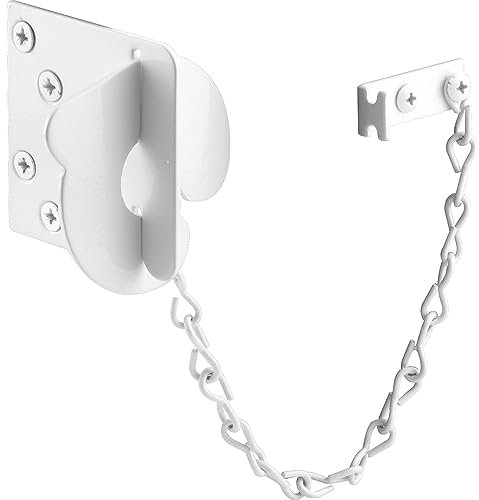 Prime-Line MP9493 Texas - Tornillo de seguridad (7,62 cm, acero estampado, pintado en blanco, se adapta a puertas basculantes, 1 unidad)