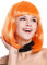 WIG ME UP - 0073-3-PC24 Perücke Damenperücke Karneval Longbob Bob schulterlang glatt Pony Orange