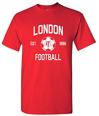 London UK Home Kit World Classic Soccer Football Arch Cup T Shirt - X-Large - Red